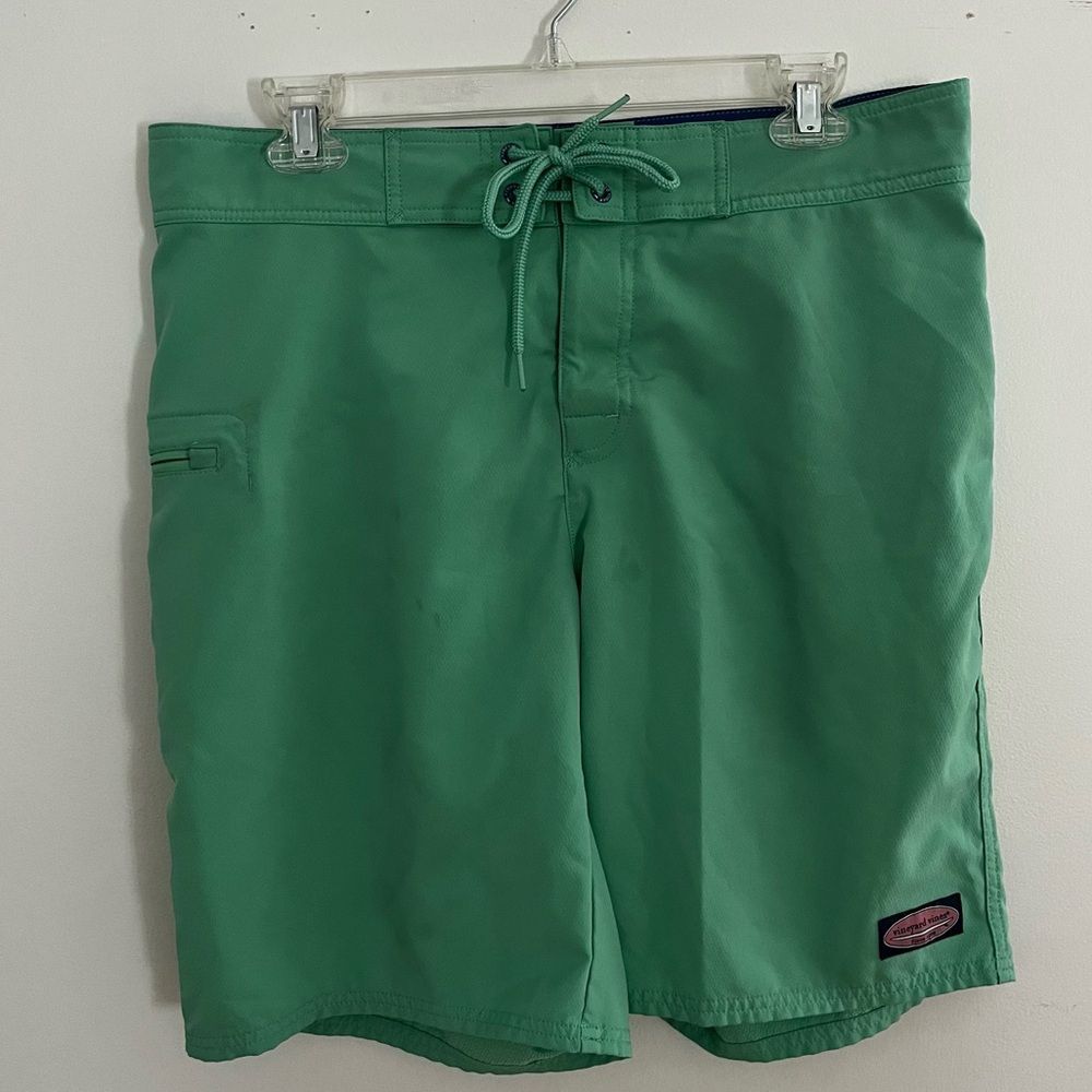 Vineyard Vines Mens Board Shorts Swim Trunk Shorts Green Summer Surf 32 Waist